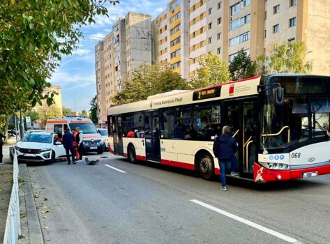 Pitești. Accident în Nord! Autobuz Publitrans implicat