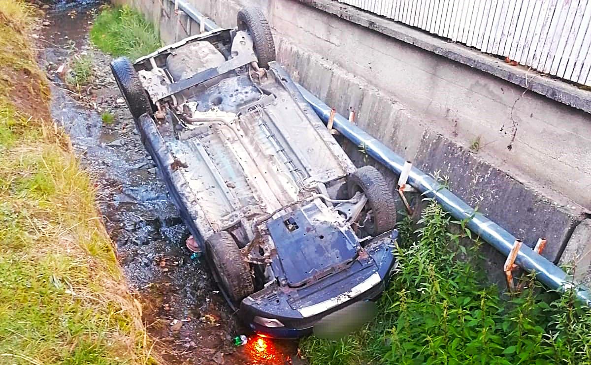 Accident grav în Argeș: A ,,plonjat" cu mașina în canal