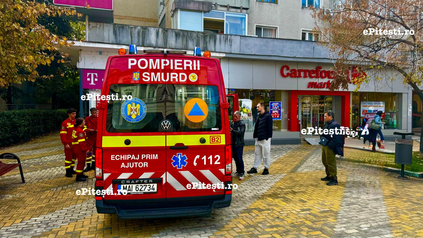Pitești: Panică în Centru: I s-a făcut rău lângă Carrefour