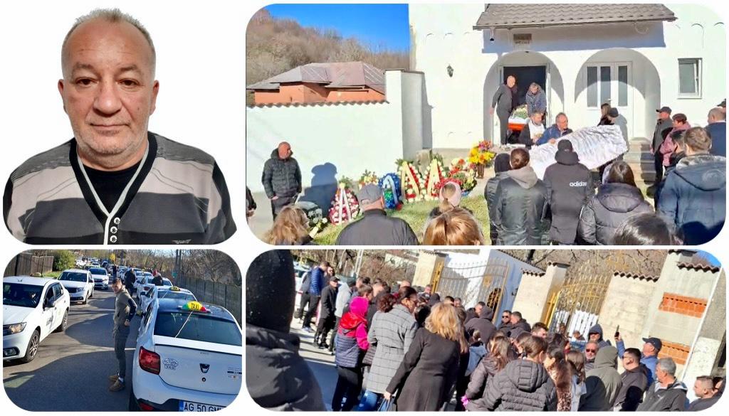 Exclusiv: Durere uriașă. Zeci de taxiuri și colegii fiicei, pe ultimul drum al taximetristului ucis la Mioveni