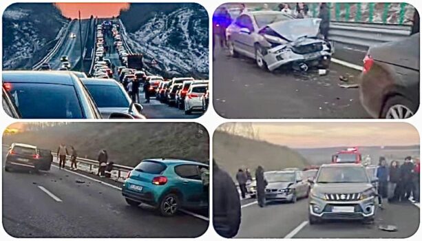 Accident cu 11 mașini pe DEx12, Pitești-Craiova. E haos, sunt victime!