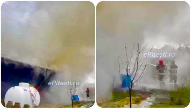 Imagini dramatice în Argeș: Arde tot! Le-a luat foc casa!