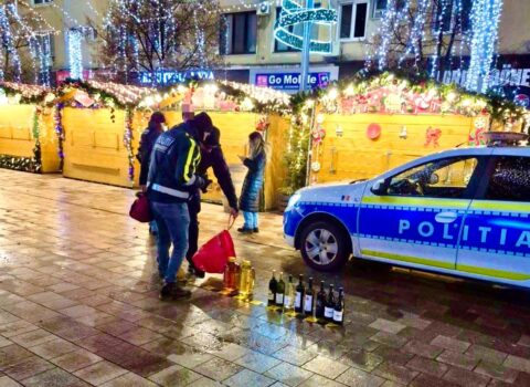 Pitești. Copii de 14 și 16 ani, prinși în flagrant la furat din Târgul de Crăciun