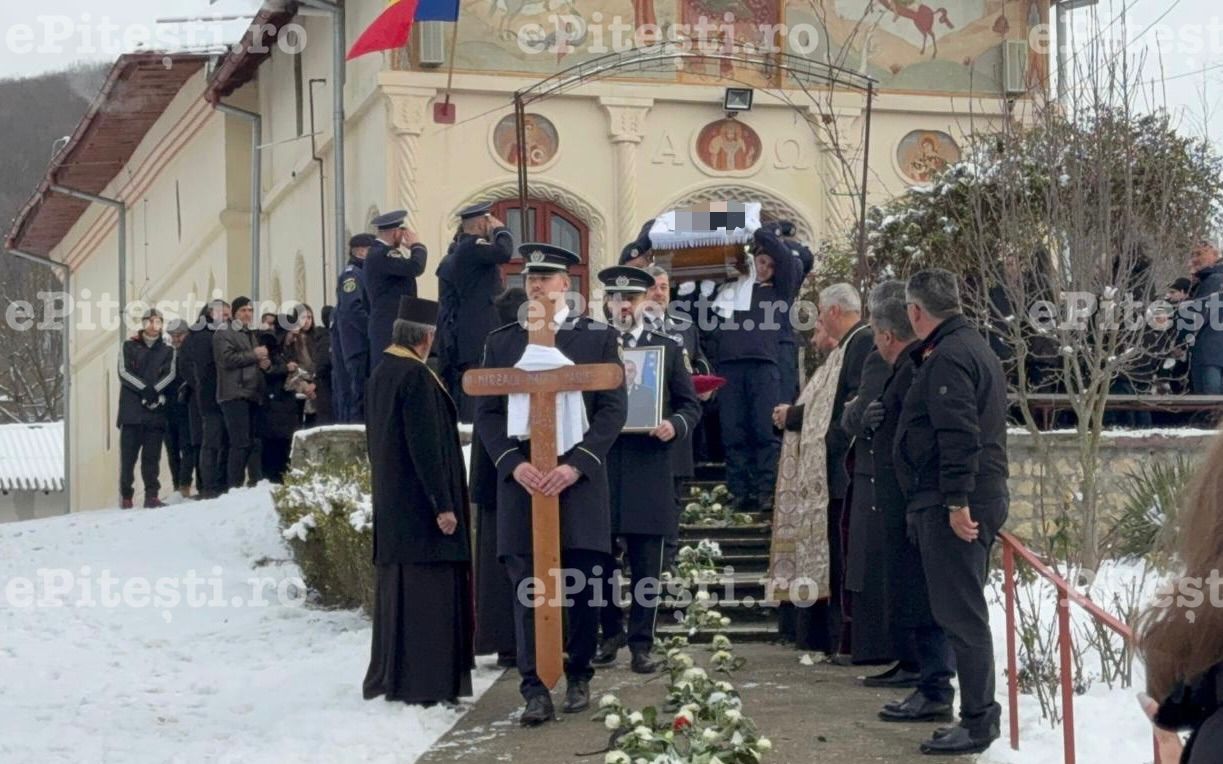 Argeș. Ultimul drum al comisarului-șef Marius Mîrzacu. Imagini cutremurătoare