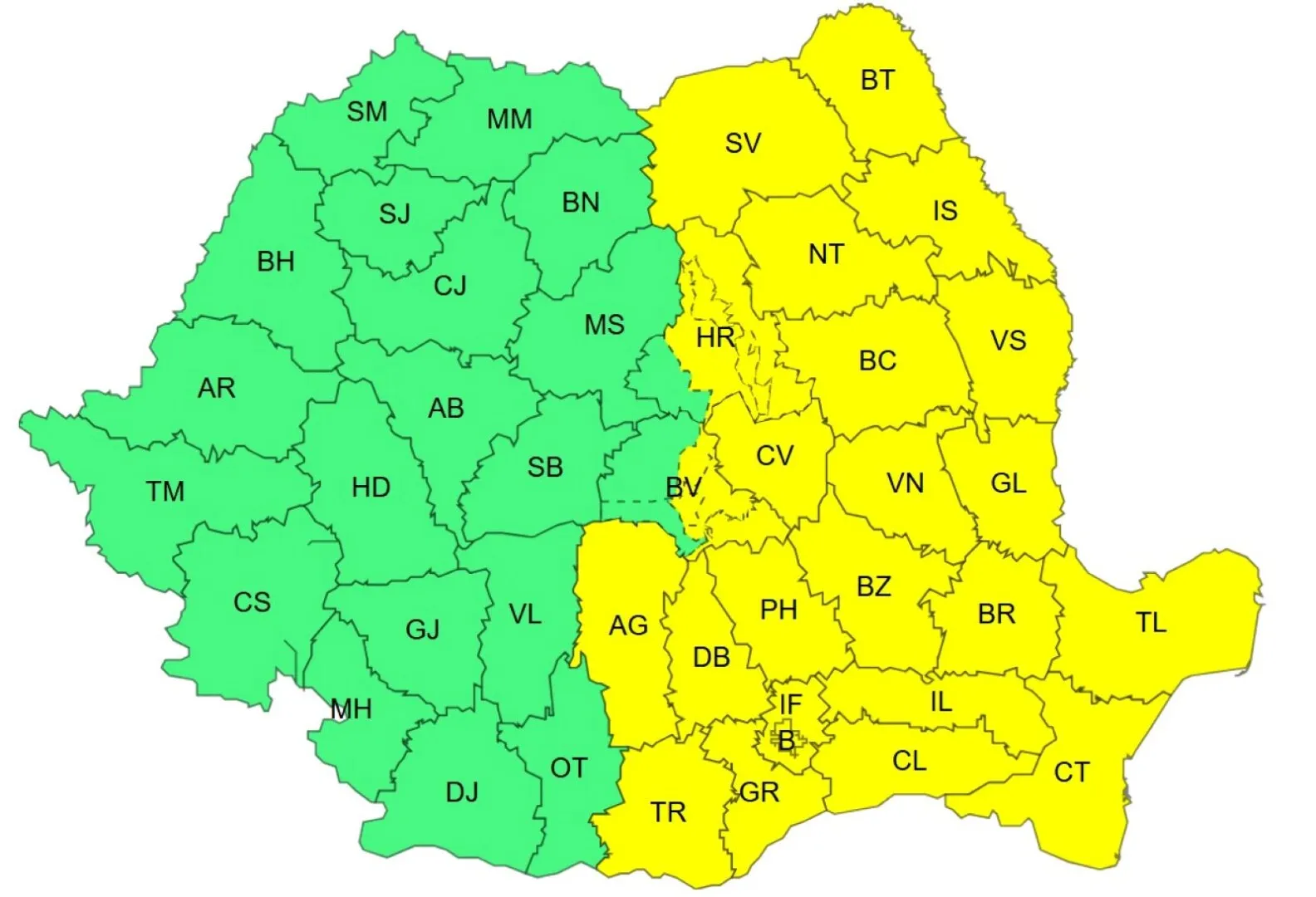 Argeș: Alertă de vreme