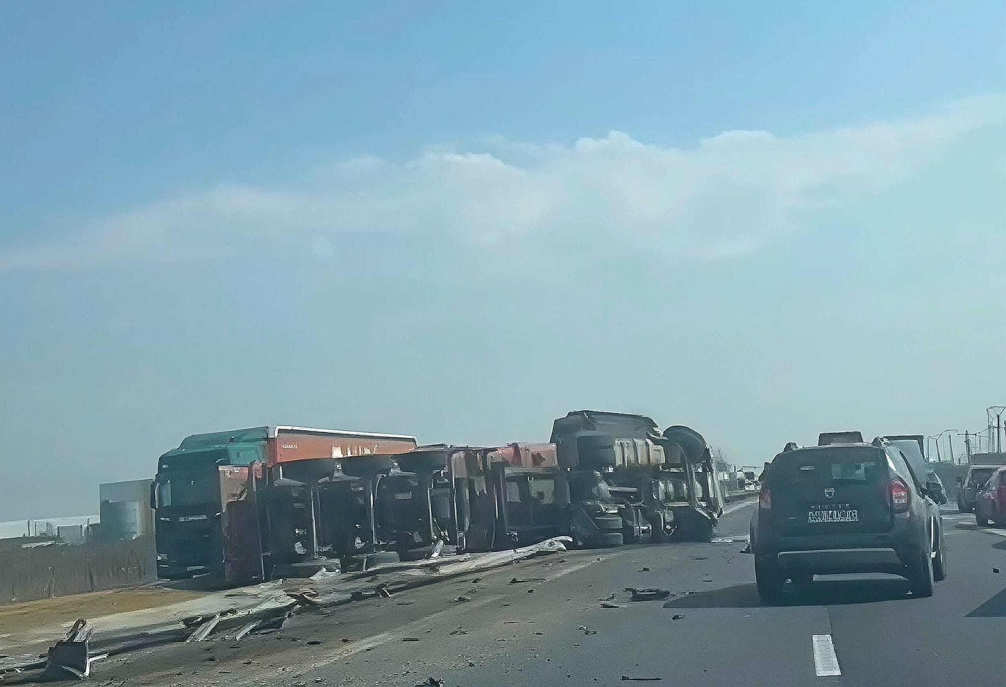 Accident deosebit de grav pe Autostrada A1 București-Pitești. Video