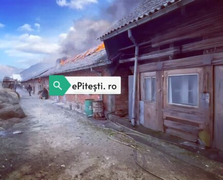 Incendiu grav în Argeș! Imagini video exclusive de la fața locului