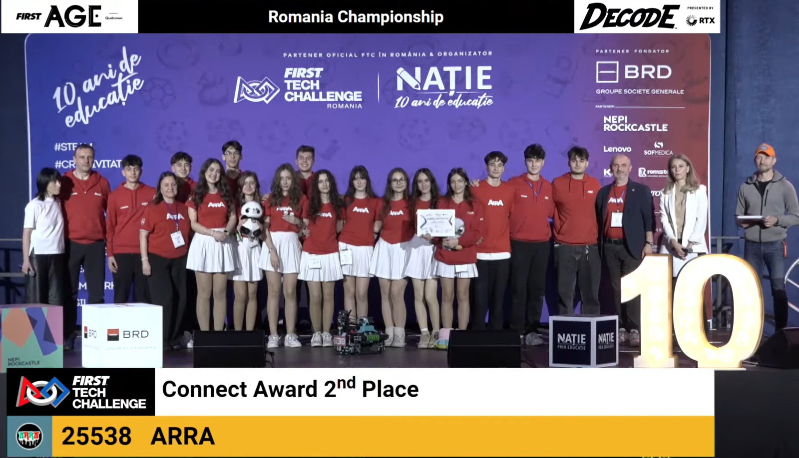 Echipa ARRA, dublă recunoaștere la Campionatul Național de robotică FIRST Tech Challenge 2026