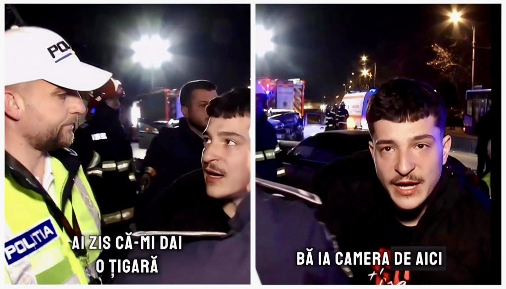 Pitești. Imagini incredibile după ce a omorât un om: Șoferul beat cerea țigări polițiștilor și urla să nu fie filmat