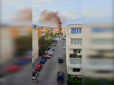 Pericol grav în cartierul Prundu din Pitești! Flăcări mari – Video