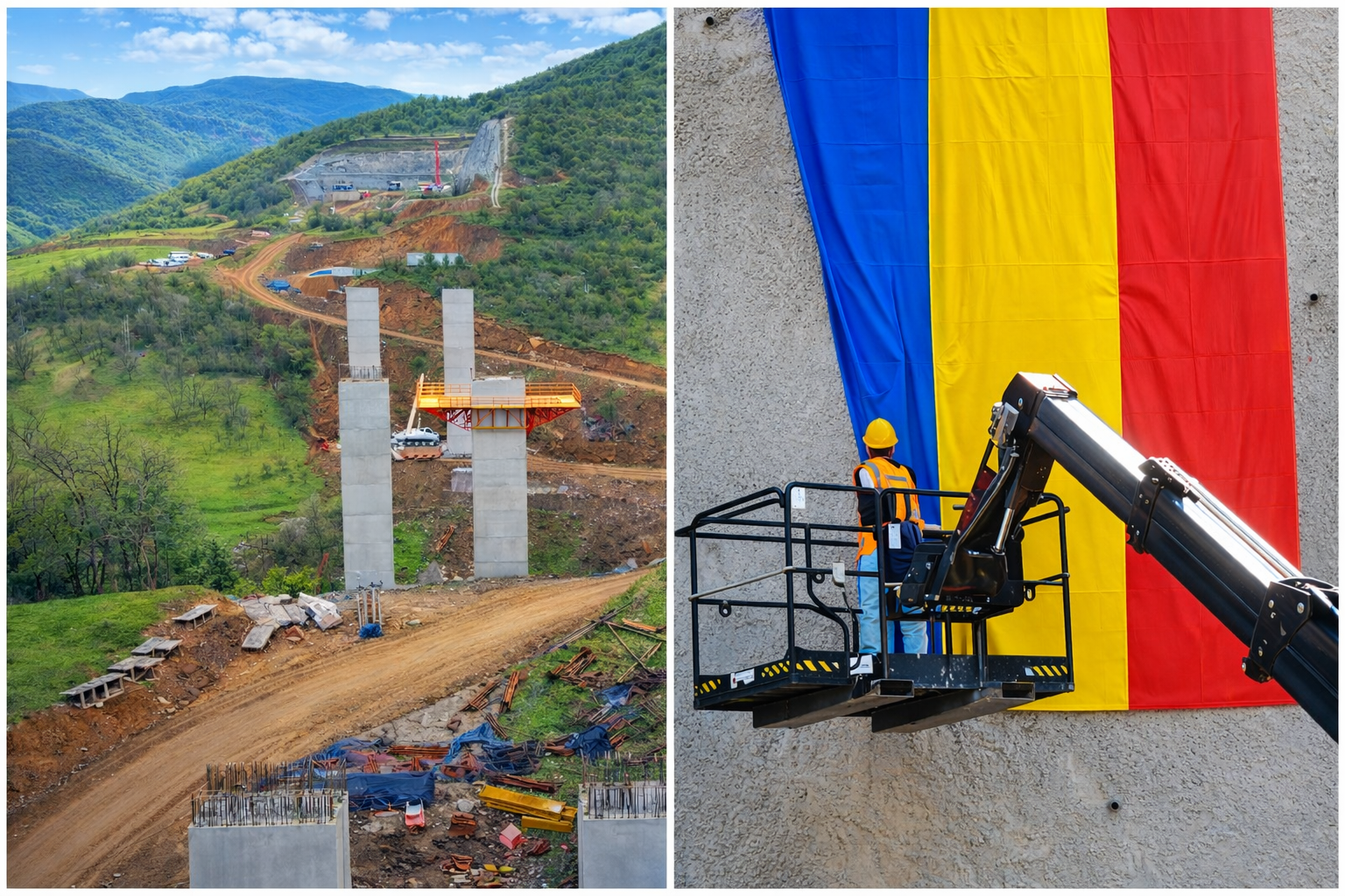 Imagini istorice pe autostrada Sibiu–Pitești. Au început