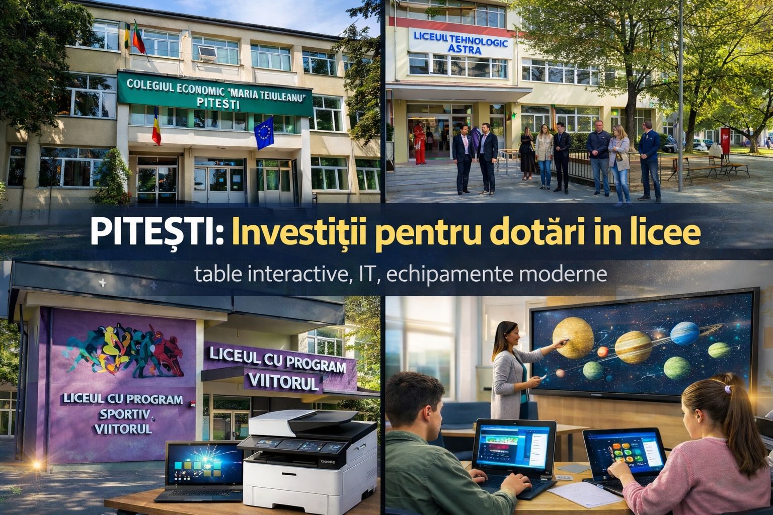 Pitești: Peste 30.000.000 de lei pentru dotări de top în școli și licee