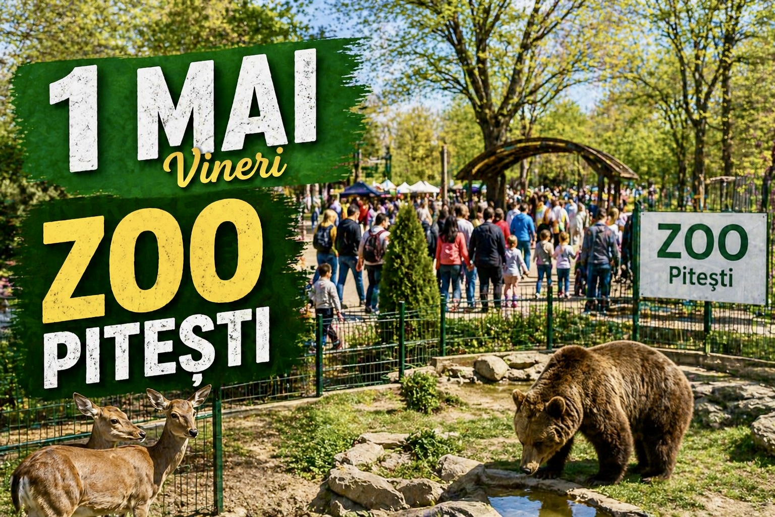 Toată lumea merge la Zoo Pitești de 1 Mai! Anunț important