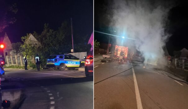 Accident devastator! Doi tineri au murit arși de vii în mașină!