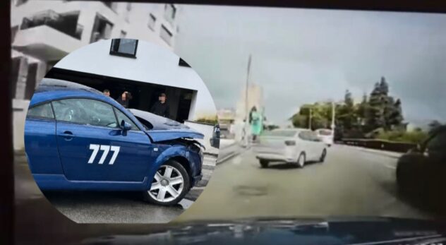 Pitești: I-a tăiat calea și a urmat impactul! Audi TT, proiectat direct într-un stâlp