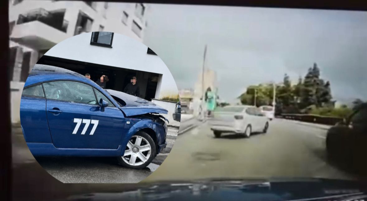 Pitești: I-a tăiat calea și a urmat impactul! Audi TT, proiectat direct într-un stâlp