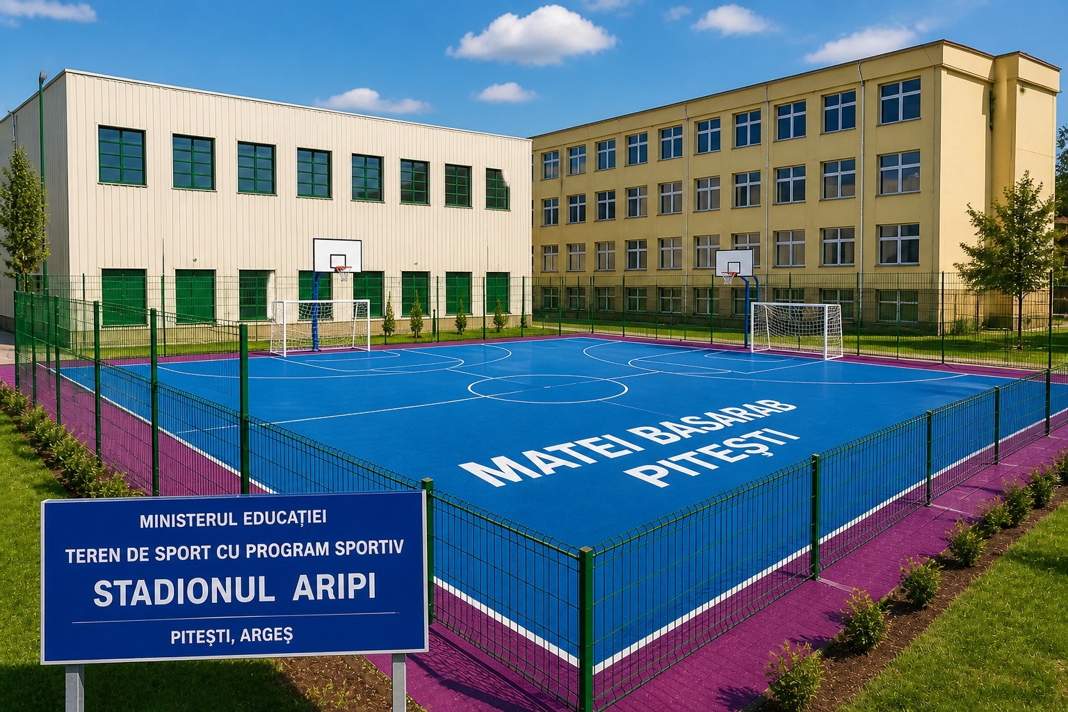 Pitești: 7 terenuri de sport în joc! Matei Basarab și Aripi, în prim-plan!