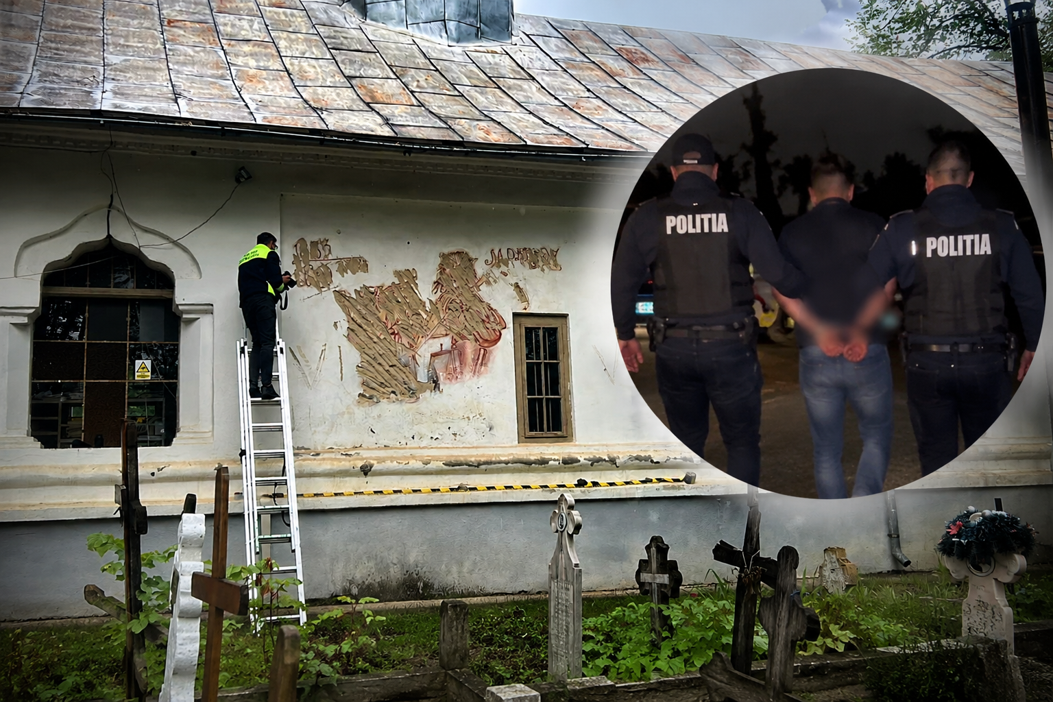 Lovitură pentru bărbatul care a distrus pictura celebrei biserici de lângă Pitești. Poliția Argeș, oficial