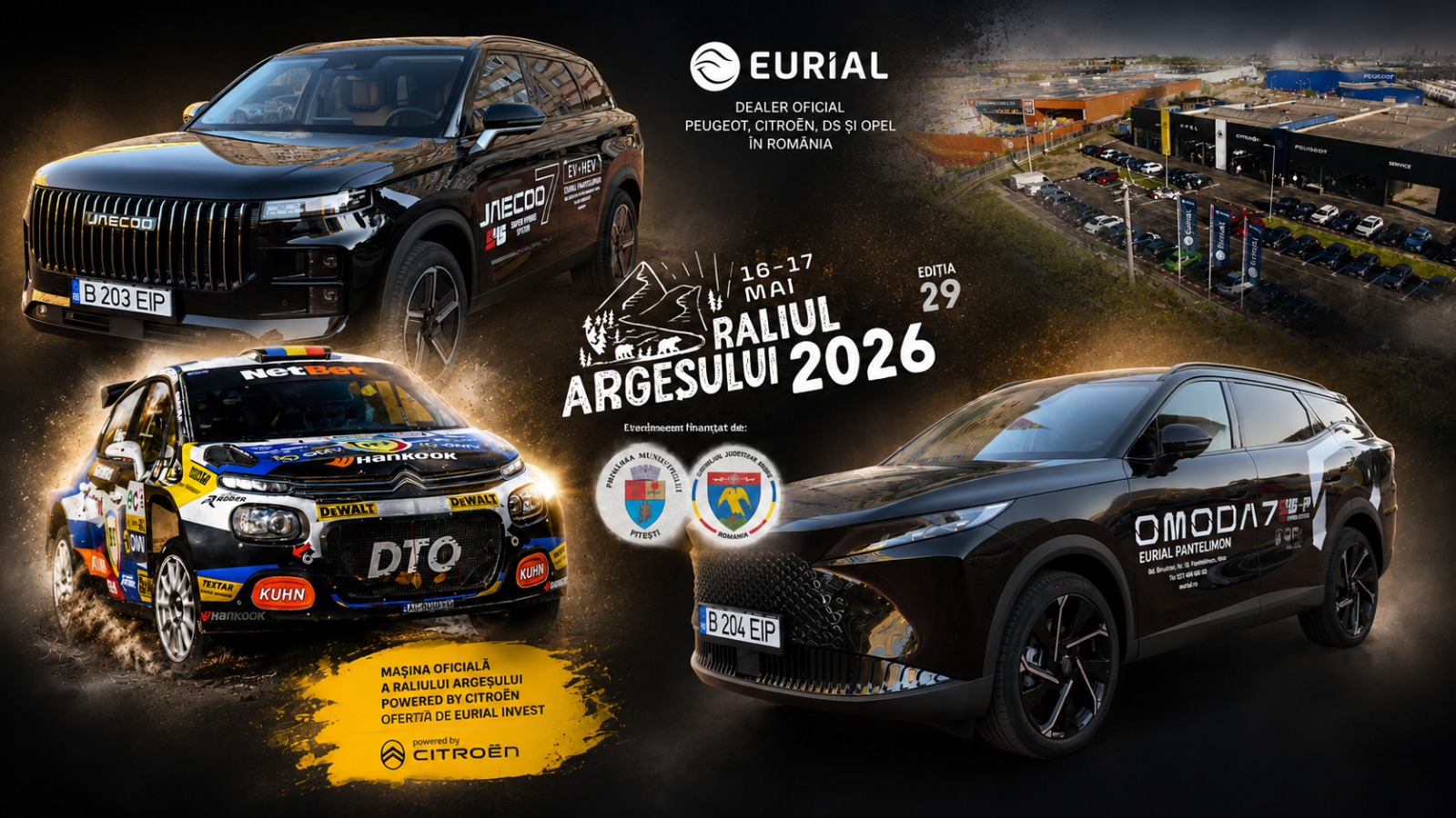 Omoda și Jaecoo, atracția momentului în Pitești! Expoziție specială în centru, înainte de startul Raliului Argeșului 2026