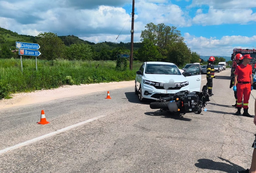 Accident în Argeș: Motociclist implicat