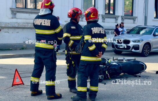 Accident în Argeș: Un motociclist a ajuns la spital