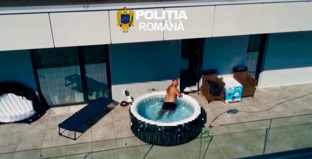 Urmărit internațional capturat direct din piscină!