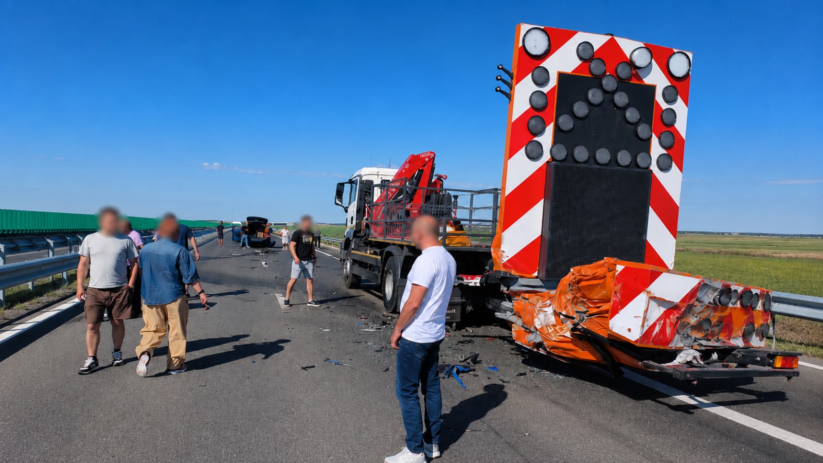 Accident șocant pe DEx12 Craiova-Pitești! A lovit în plin o autospecială DRDP
