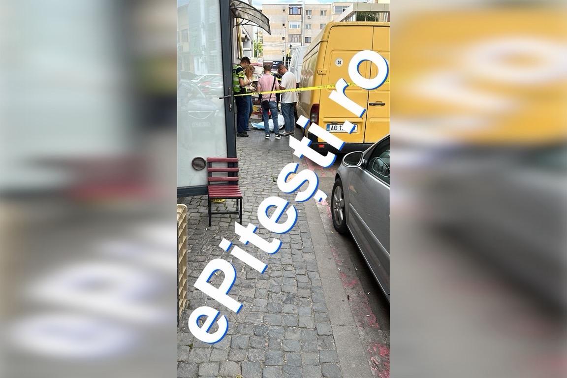 Pitești: Bărbat mort lângă Piața Găvana - Imagini exclusive de la fața locului