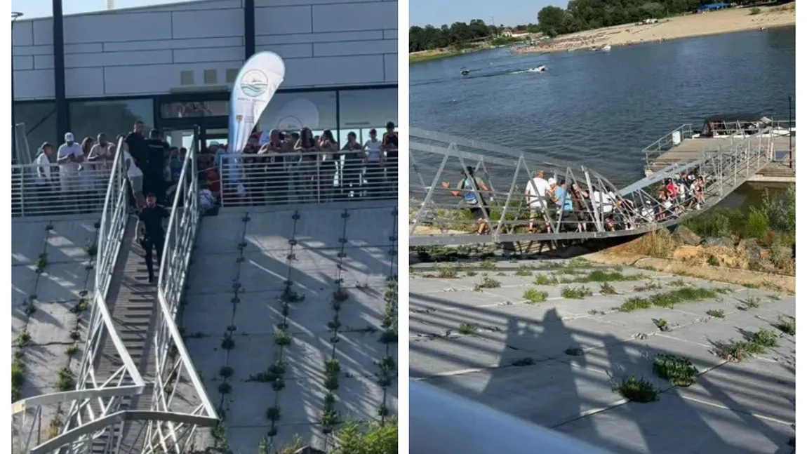 Dezastru chiar la inaugurare! O pasarelă plină cu oameni s-a prăbușit