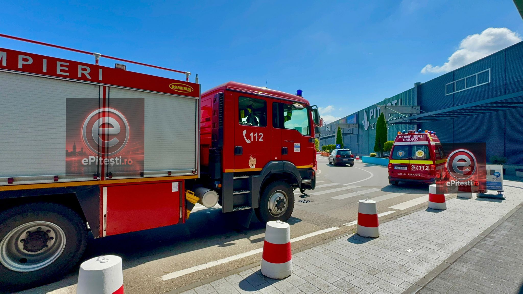 Mobilizare cu final neașteptat: SMURD, pompieri și o... riglă la Auchan/Video