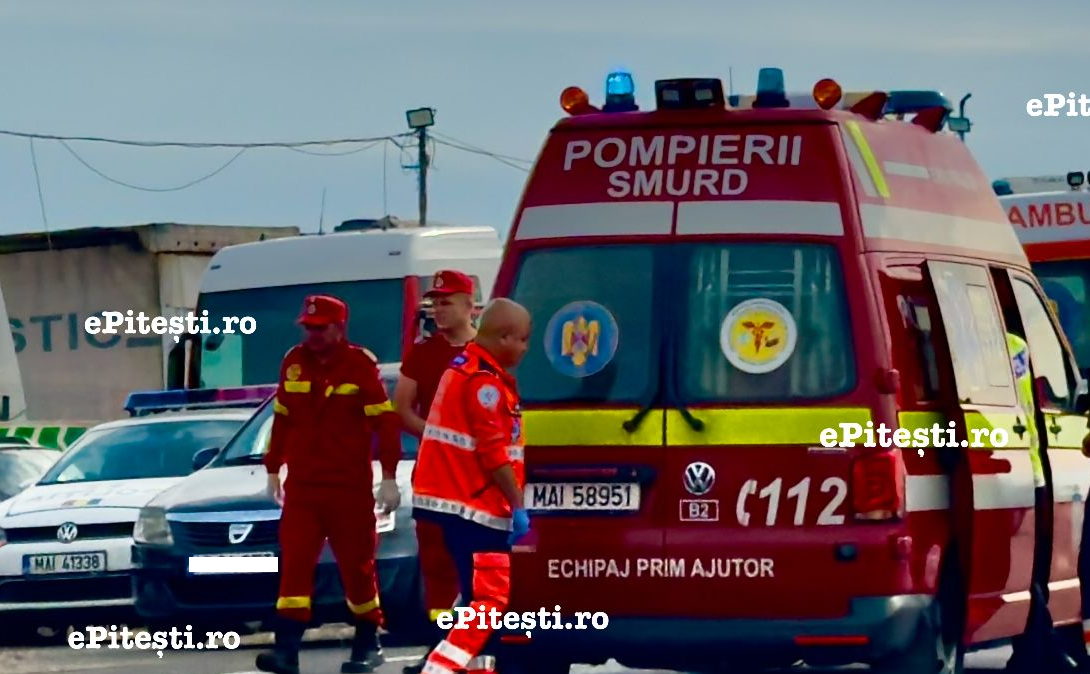 Pieton lovit de mașină lângă Pitești. Victima a ajuns la spital
