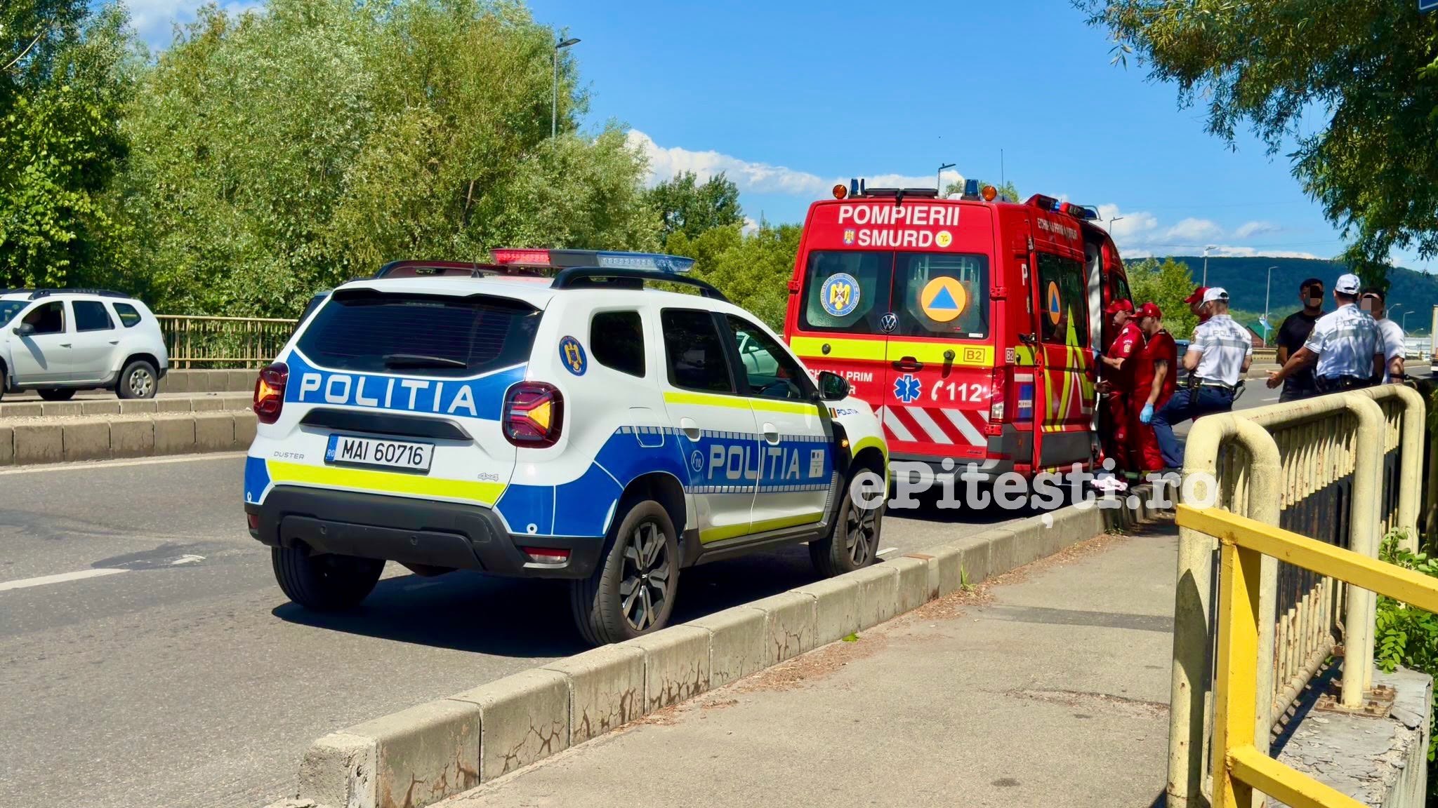 Poliția Argeș : Accident grav între un autoturism și un autocamion