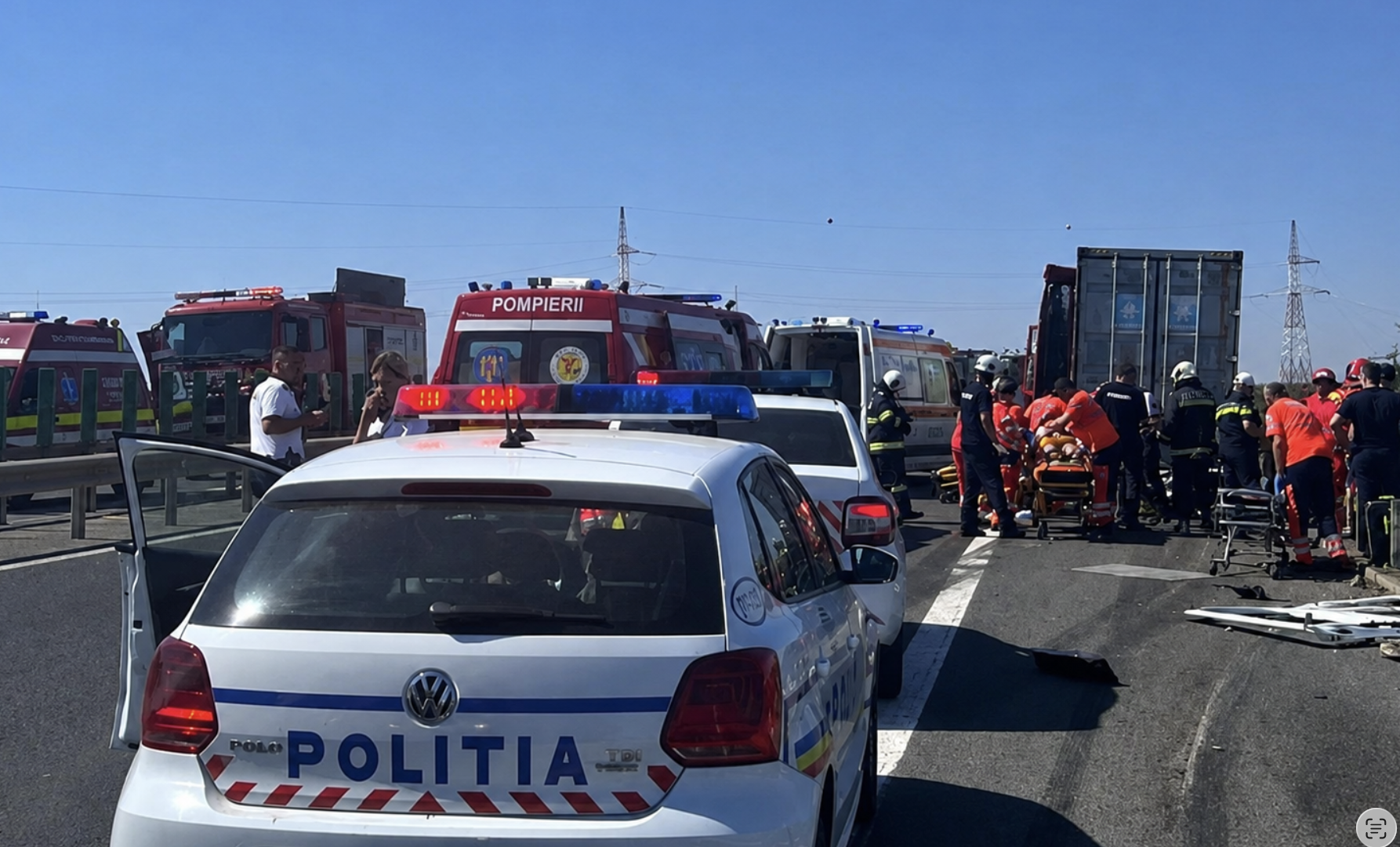Accidente în lanț pe Autostrada A1! Șapte vehicule implicate, patru persoane, la spital