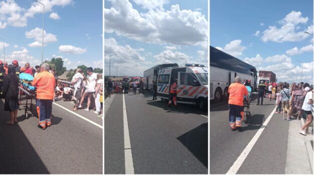 Autocar plin cu copii, spulberat de un TIR! Planul roșu activat