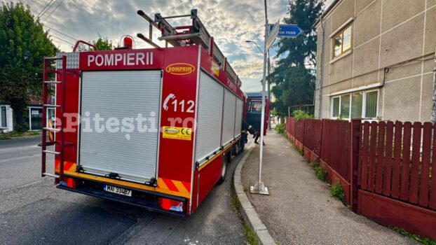 Incendiu la o mașină în Rucăr, Argeș. Pompierii intervin