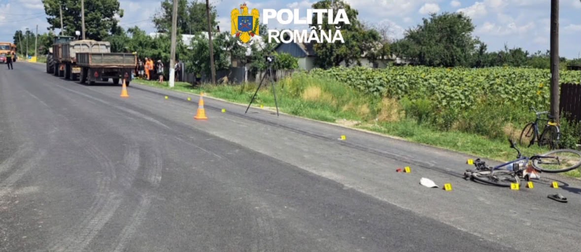 Oficial/Șoferul tractorului implicat în accidentul mortal cu un biciclist, în Bârla (Argeș), reținut. Ce au descoperit polițiștii