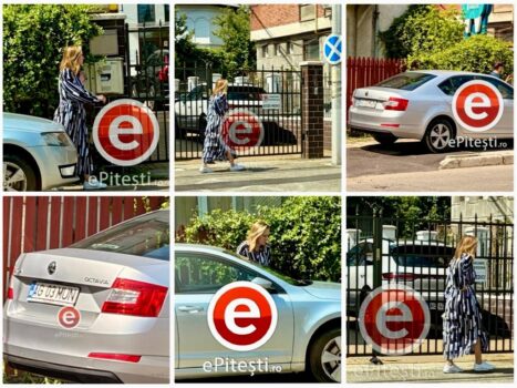 Elena Lasconi, surprinsă cu mașina Primăriei Câmpulung parcată pe trotuar în Pitești. Deplasare în interes personal sau de serviciu?