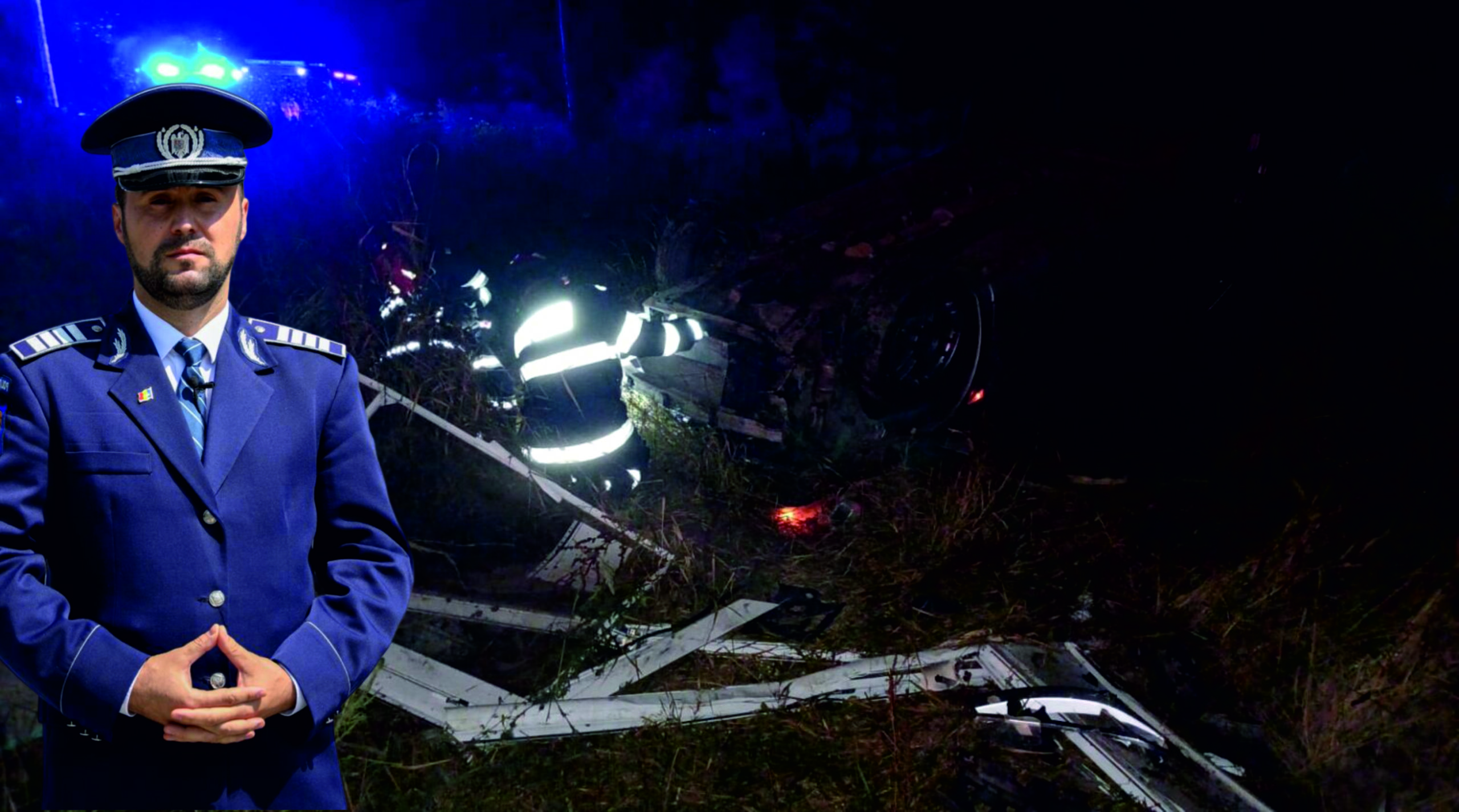 Accident la Buzoiești. Poliția Argeș, oficial: Șofer de 22 de ani, beat, trei tineri la spital