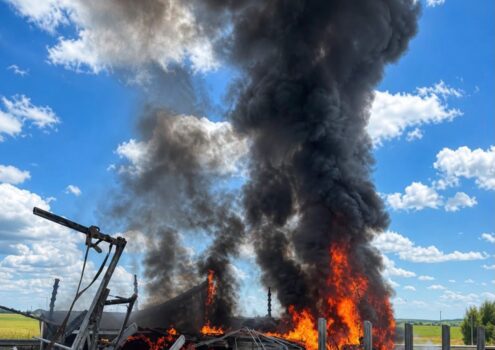 Accident pe Autostrada A3 București-Ploiești: Camion cuprins de flăcări, trafic blocat