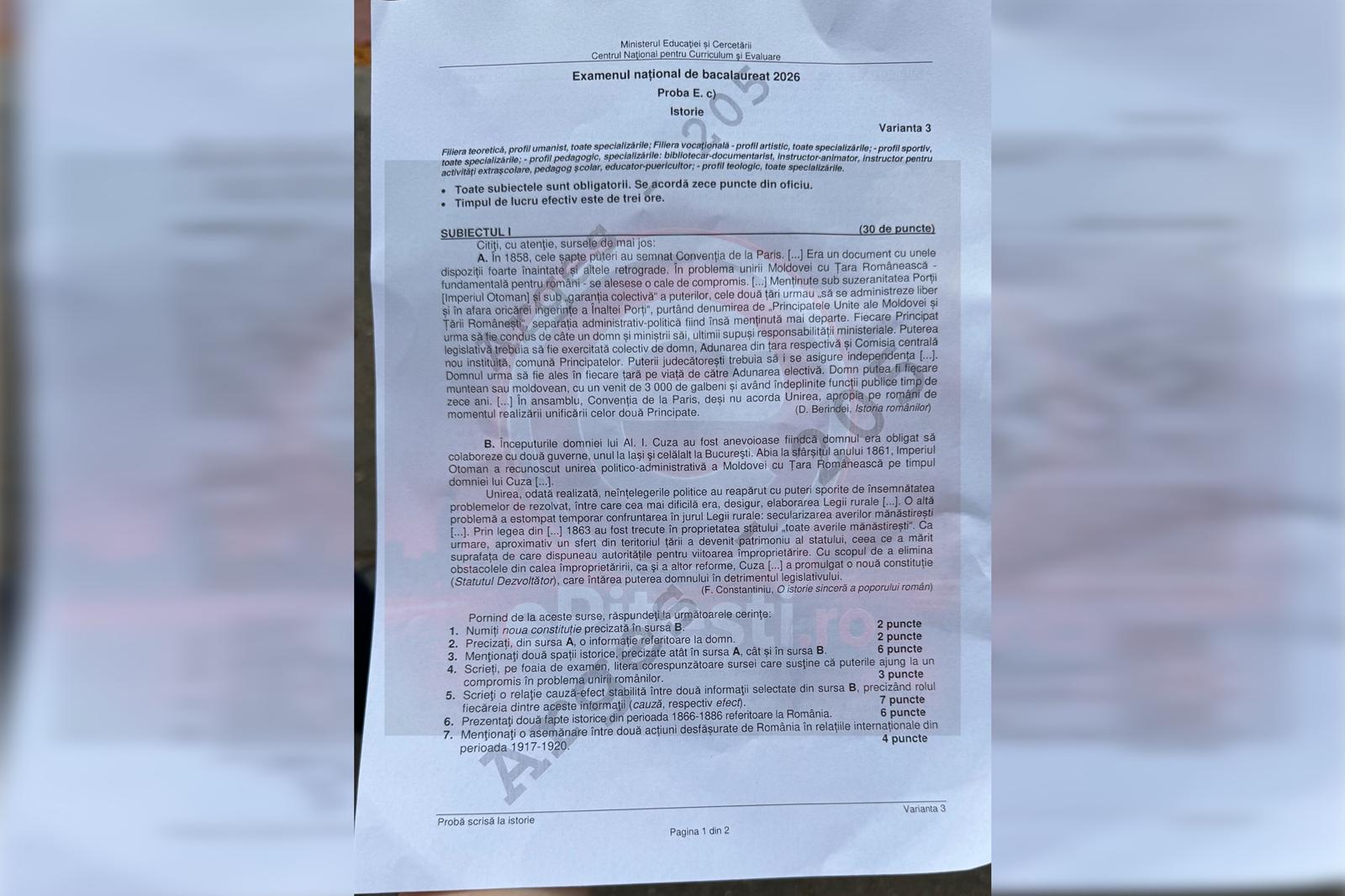Avem subiectele la BAC 2026! Ce le-a picat elevilor la a doua probă