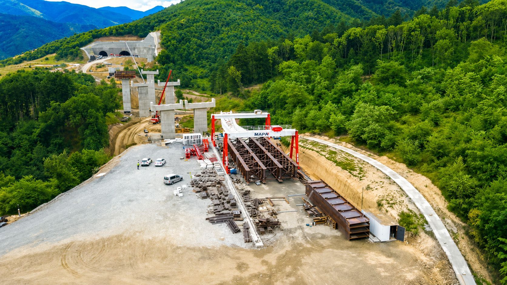Autostrada A1 Sibiu – Pitești: A început montarea celui mai înalt viaduct de pe traseu