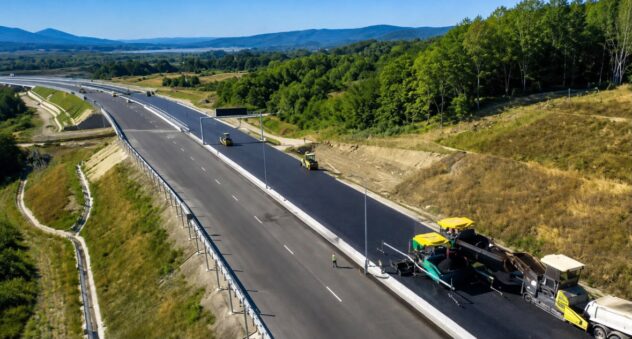 Autostrada Sibiu-Pitești: Se așterne ultimul strat de asfalt pe secțiunea Tigveni – Curtea de Argeș
