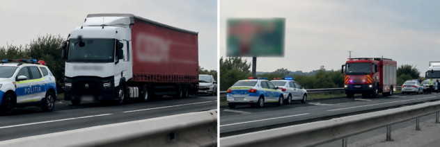 Accident pe A1 București-Pitești! Două persoane rănite, trafic blocat spre Pitești