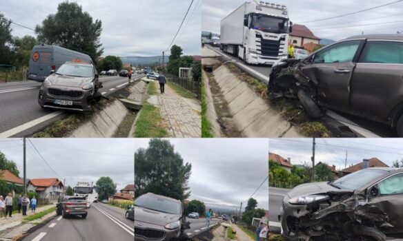 Accident grav pe DN7 Pitești-Sibiu: un șofer a adormit la volan, a intrat pe contrasens și a lovit un autotren
