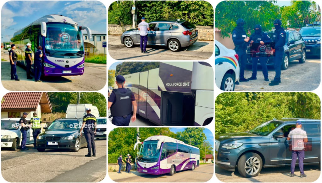 Acțiune-mamut a polițiștilor în Argeș, inclusiv cu mascați. A fost oprit și autocarul FC Argeș - Exclusiv/Video și foto