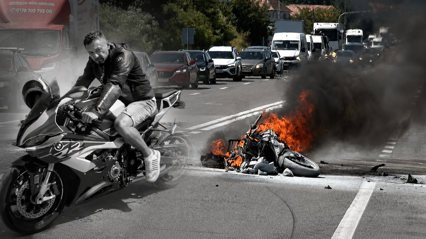 El este Adrian Moldovan, motociclistul de 36 de ani mort în accidentul cumplit de pe DN1. Motocicleta a luat foc după impact