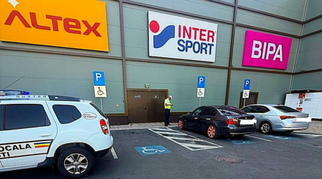 „Șmecher” cu BMW, amendat la mall, în Pitești