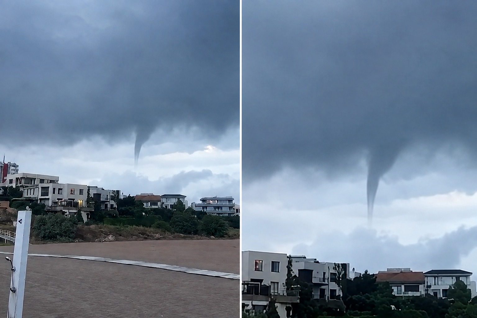 Tornadă la Mamaia! Fenomen spectaculos surprins pe litoral