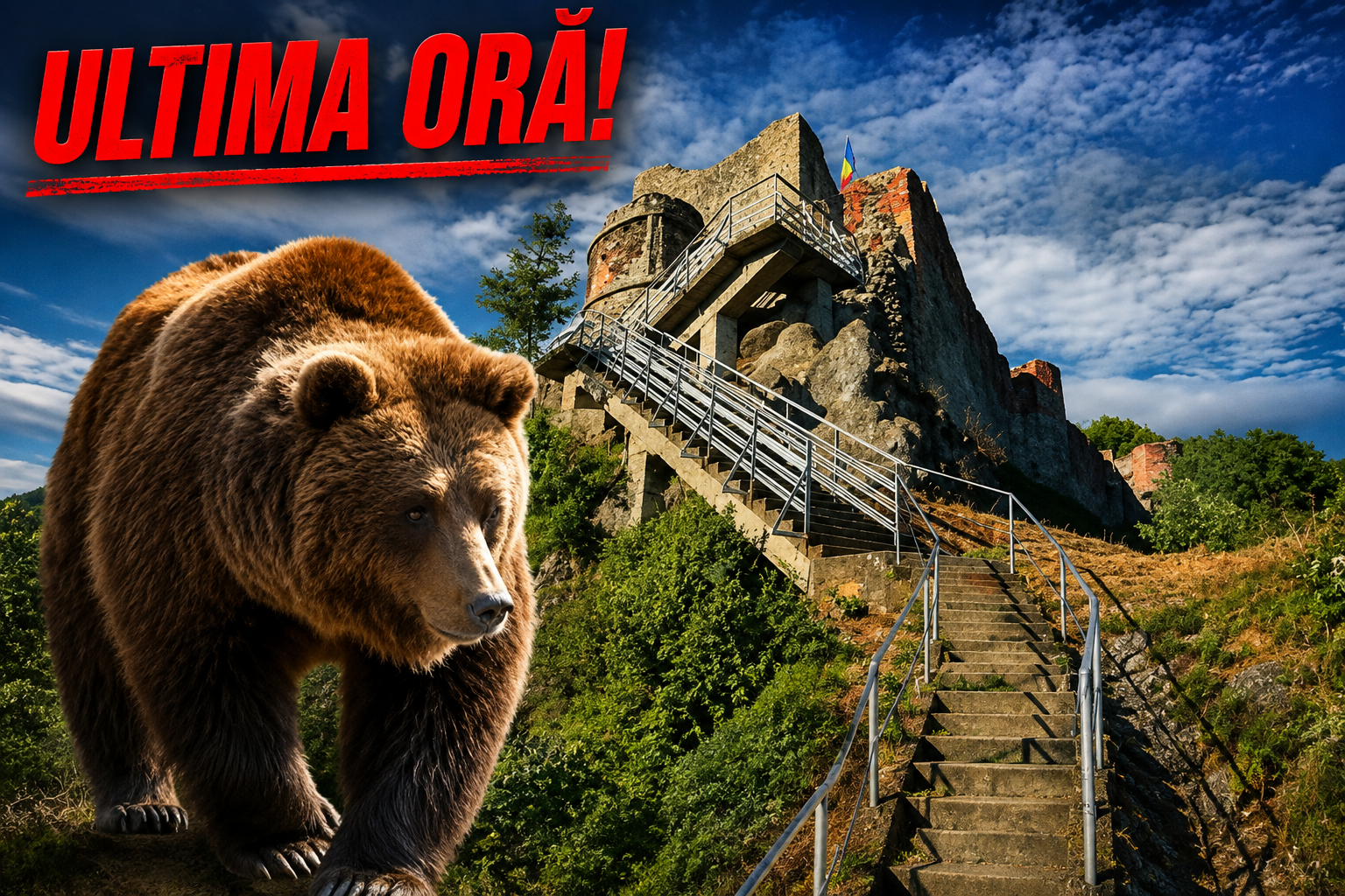 Cetatea Poienari, închisă de urgență după ce un urs a rupt gardul electric. Turiștii nu mai au acces