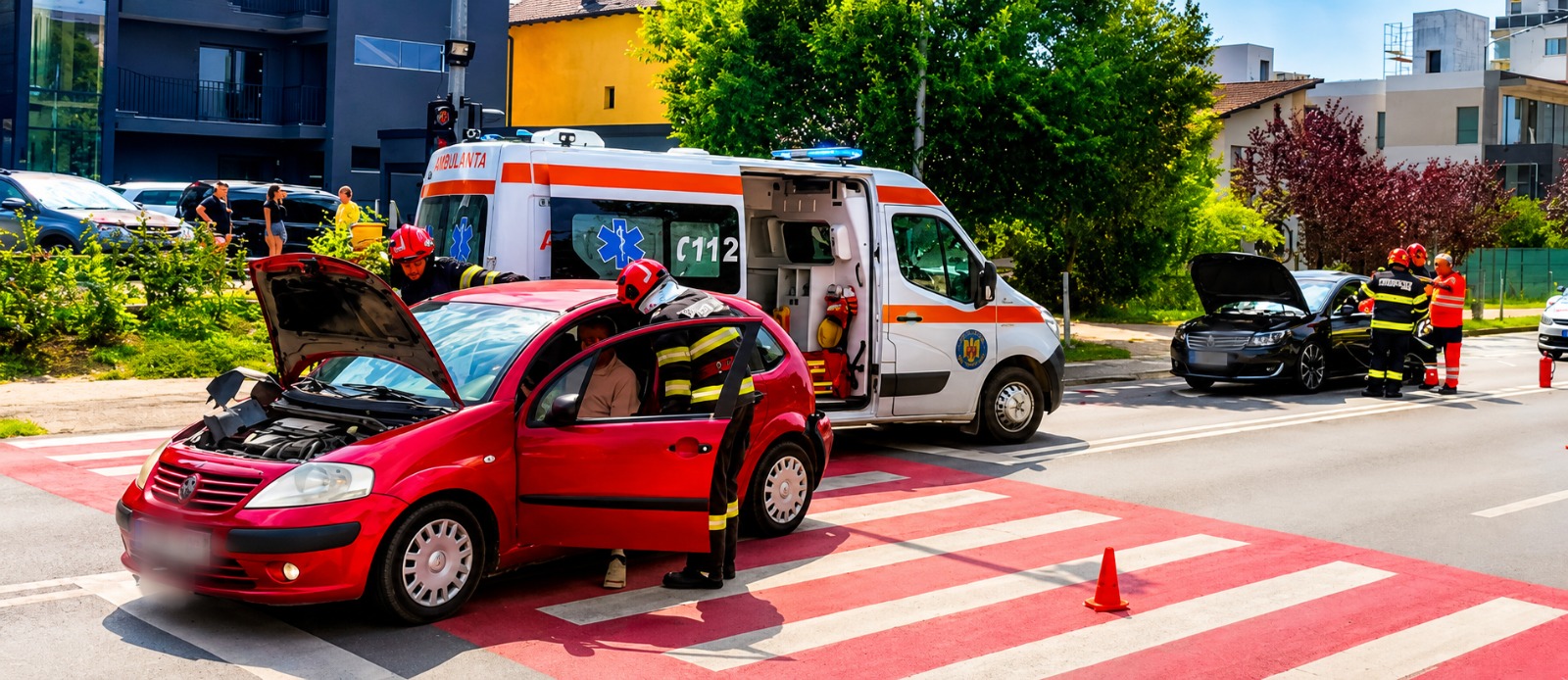 Accident deosebit de grav la Mioveni, Argeș: Persoană inconștientă
